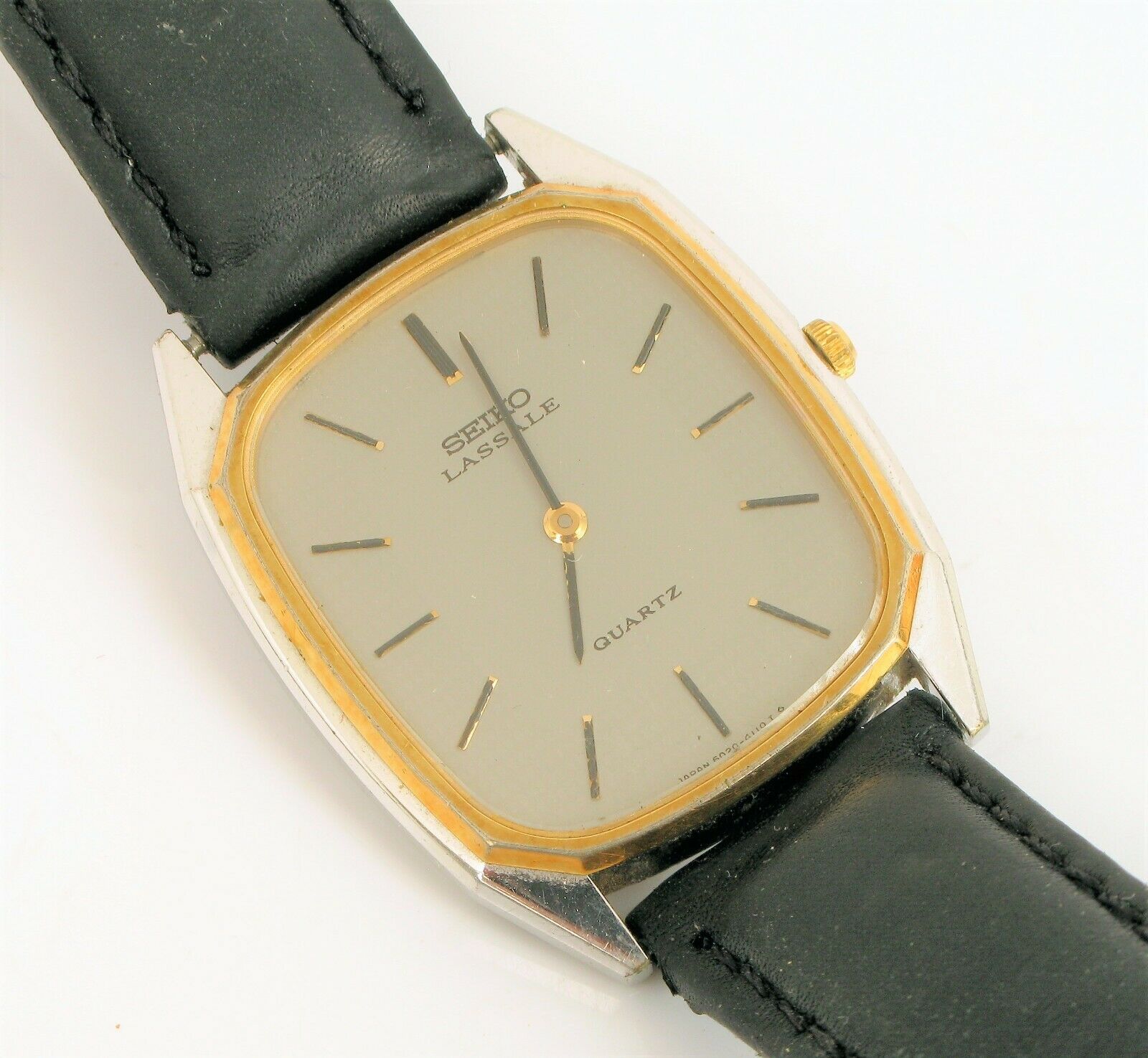 VINTAGE SEIKO LASSALE 6020 5839 SILVER GOLD TONE WRISTWATCH QUARTZ