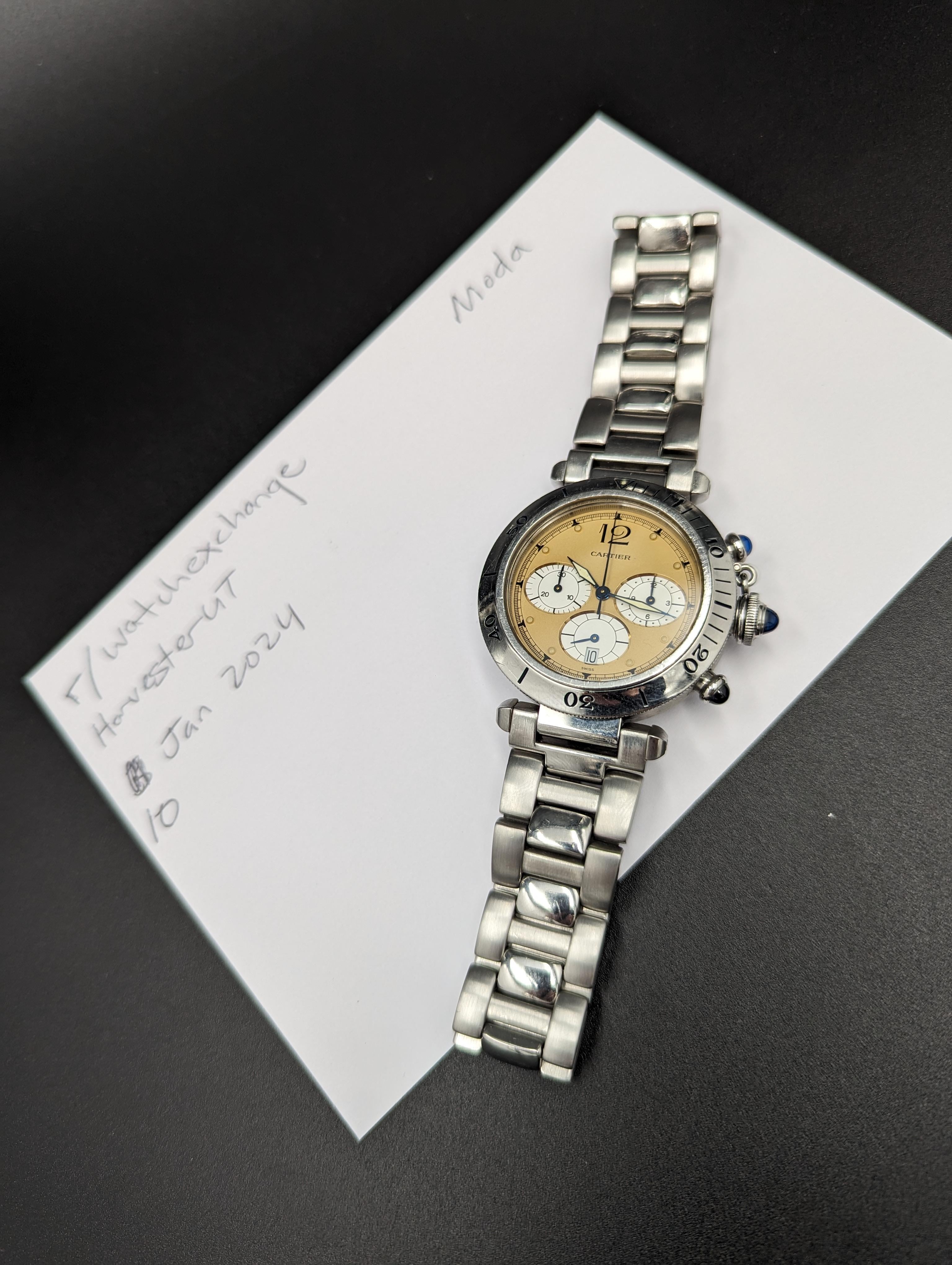 WTS Cartier Pasha de Cartier 38mm Quartz Chronograph ref. 1050