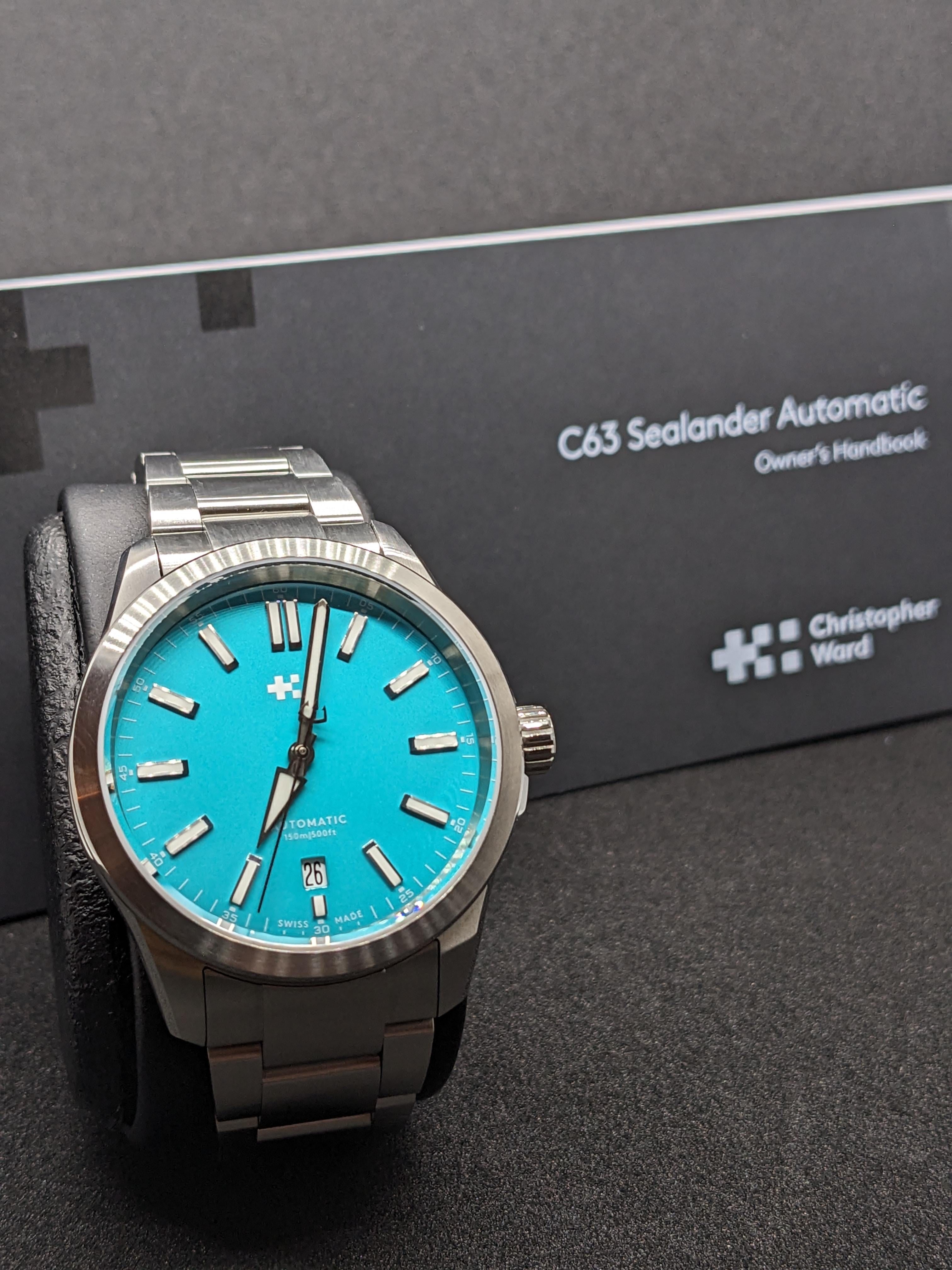 WTS Christopher Ward C63 Sealander Lucerne Blue 750obo shipped