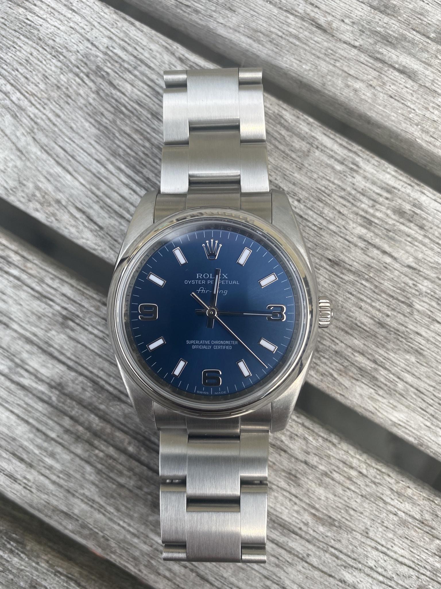 WTS Rolex Oyster Perpetual Air King 11420 Blue Dial FULL Box