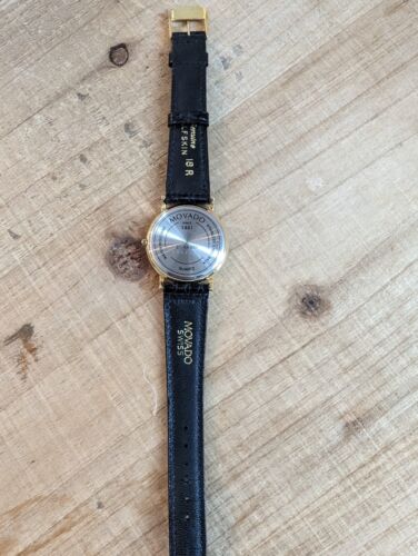 RARE MOVADO SURF ZENITH LADIES GOLD BLACK QUARTZ WATCH - NEW