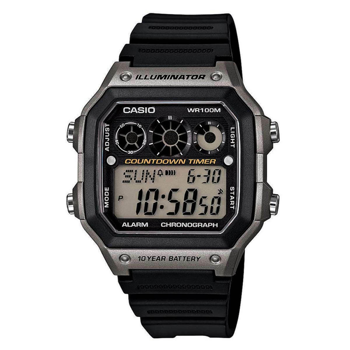 casio men's 10 year battery world time watch