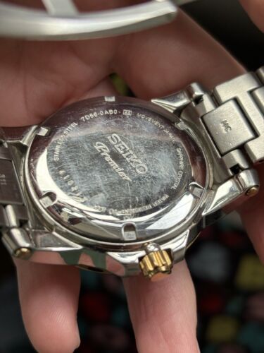SEIKO Premier Kinetic Perpetual 7d56 0ab0 Gold Silver
