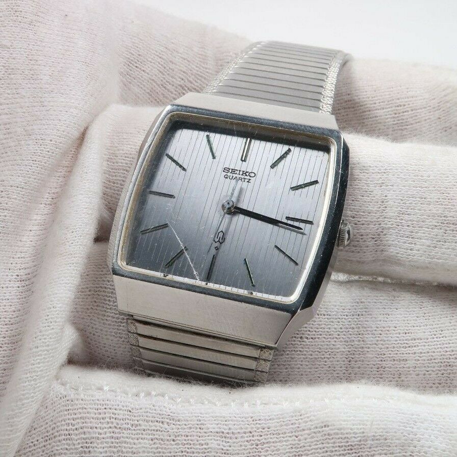 Vintage SEIKO QUARTZ 7830-5080 GREY Dial STAINLESS Mens