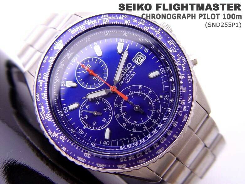 Seiko Flightmaster Pilot Slide Rule Chronograph SND255 