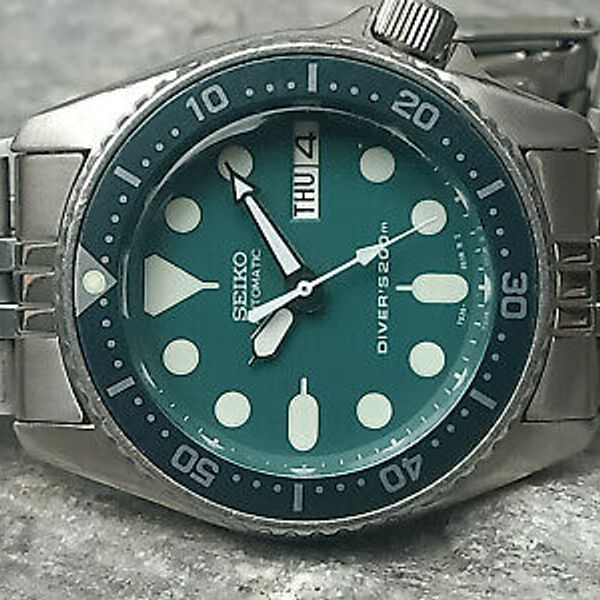 STUNNING GREEN MOD SEIKO DIVER 7S26-0030 SKX013 AUTOMATIC MEN'S
