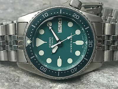 STUNNING GREEN MOD SEIKO DIVER 7S26-0030 SKX013 AUTOMATIC MEN'S