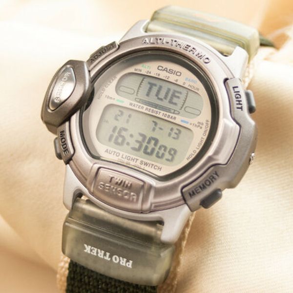 Vintage 1997 Casio PROTREK Ley PRL-200 Twin Sensor Outdoor Digital