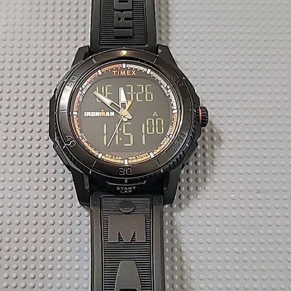 Men's Timex Ironman Field Military Chronograph Indiglo Ana-Dig Watch ...