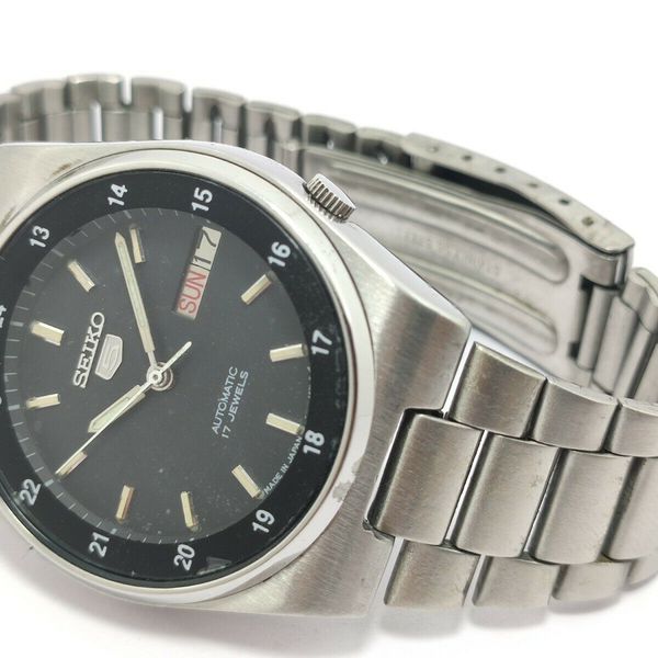 Seiko 5 Automatic 17 J Railway Time Watch-Cal 7009,Exhibition Back ...