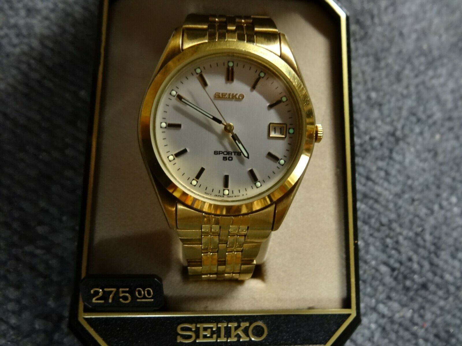 Mens Vintage Seiko Watch Sports 50 7N42-8079 Gold Tone Battery or Repair |  WatchCharts