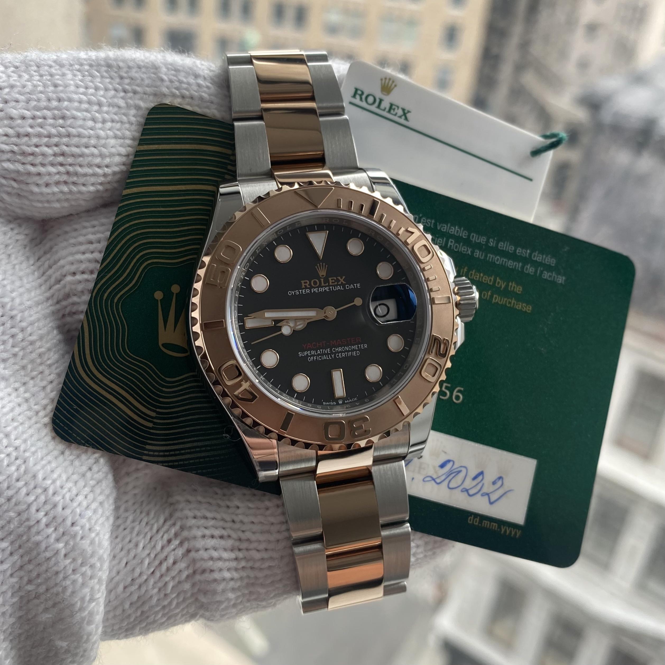 Mint Rolex Yacht Master II 126621 40mm Two-tone Rose Gold & Steel Oyster  Band Black Dial 2021 - Houston Jeweler, Custom Fine Jewelry, Swiss  Watches
