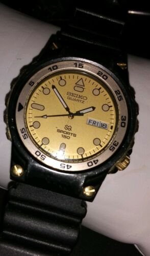 Rare Vintage Mens Seiko 5H23-6379 SQ SPORTS 150 Diver Yellow Dial + New  Battery | WatchCharts