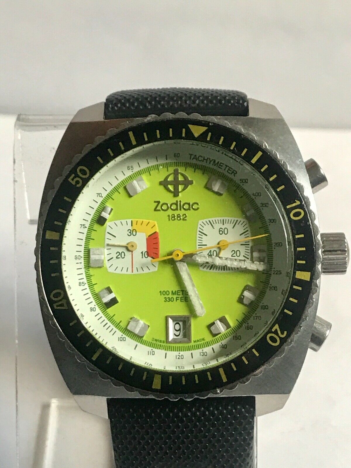 ZODIAC 1882 SEA DRAGON 100m CHRONOGRAPH WATCH.NOT WORKING, AS IS