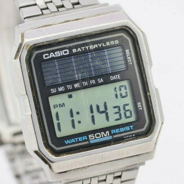 レア VINTAGE 1986's WB-80 腕時計 SOLAR Vintage Unisex Casio Digital Solar Watch WB-80 JDM Japan Stainless