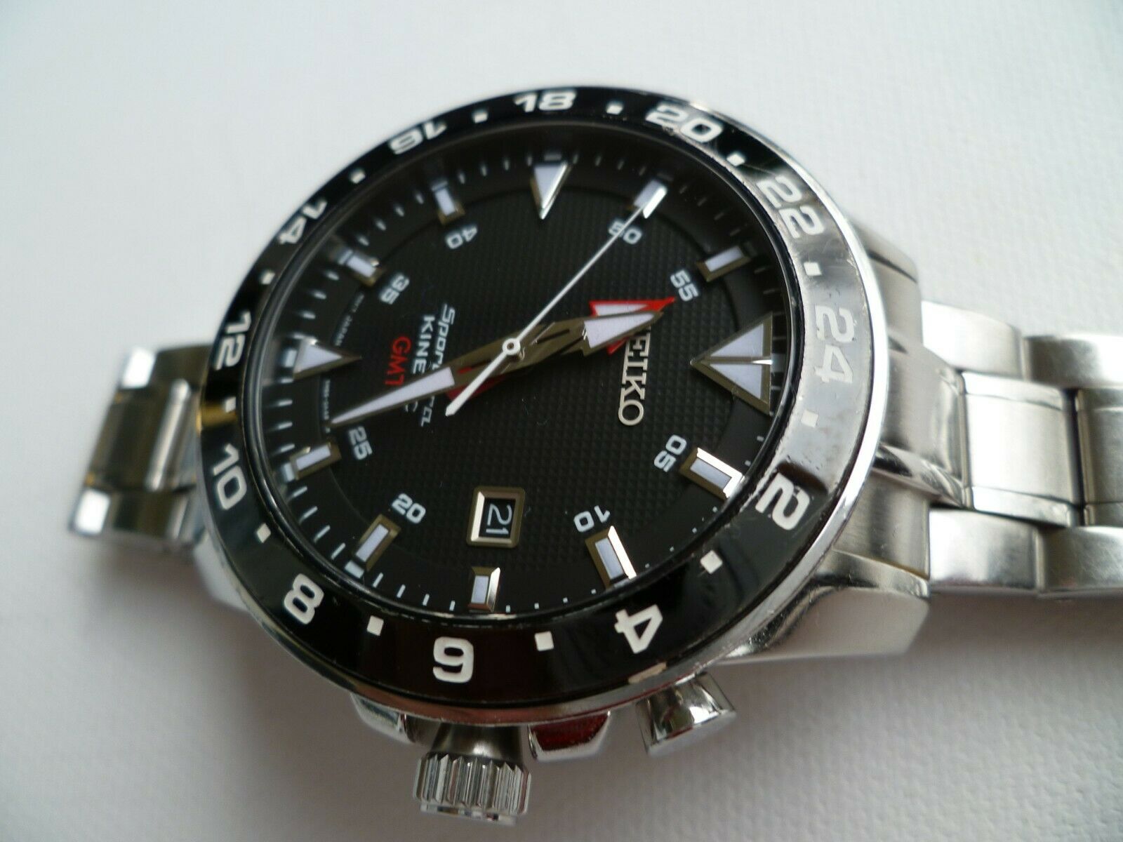 Seiko Sportura Kinetic GMT SUN015P1 Armbanduhr für Herren
