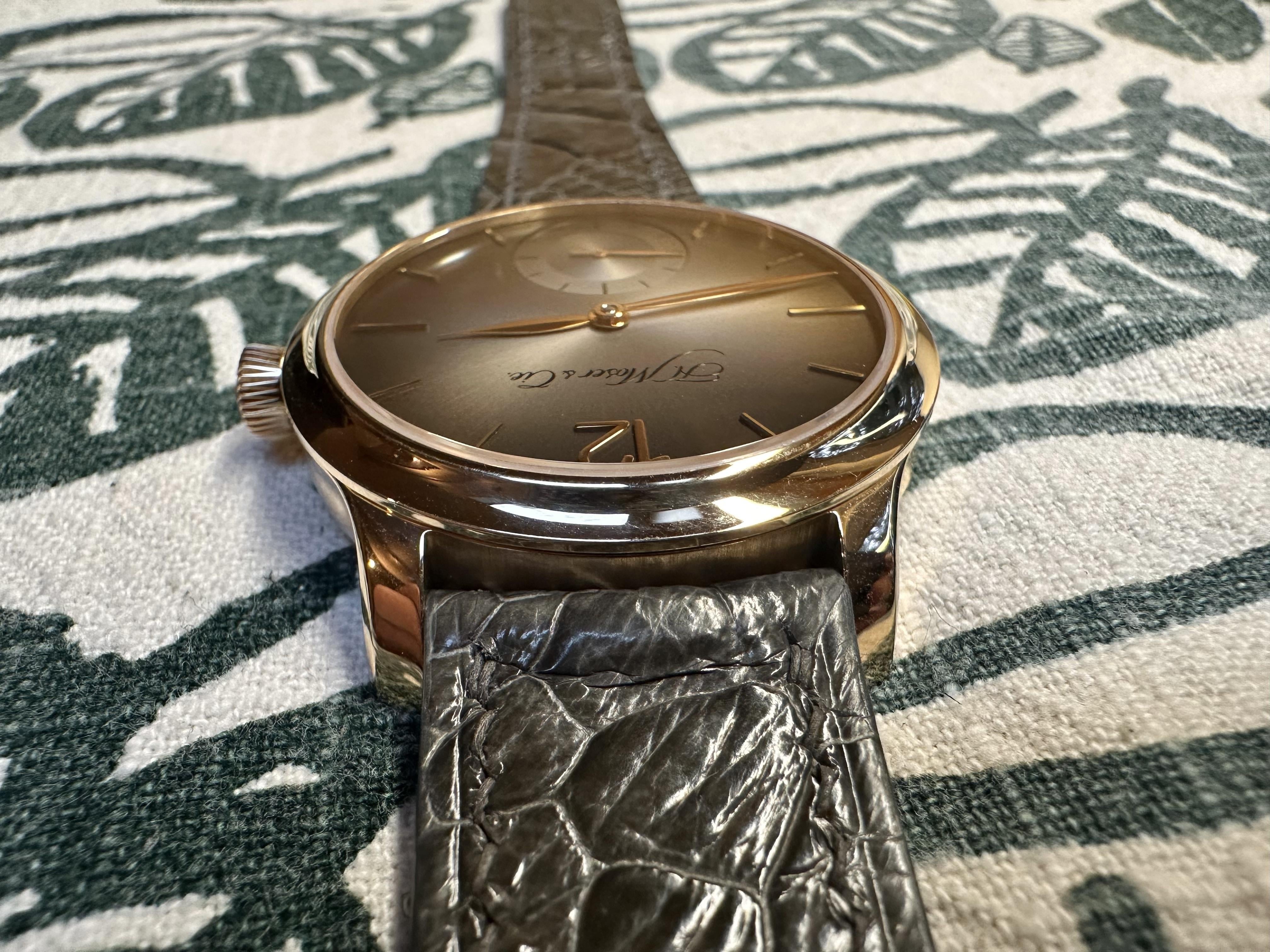 WTS H. Moser Cie Mayu 18k Rose Gold Grey Fume Dial 9 995