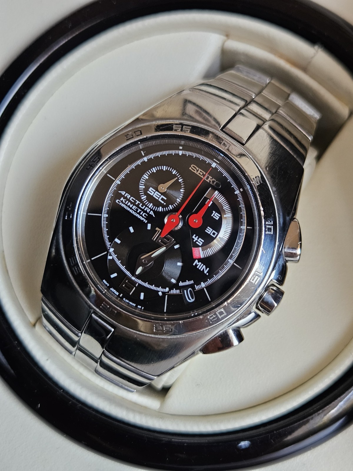 Rare Collectible Seiko Kinetic Arctura 7L22-0AA0 Chronograph Men's