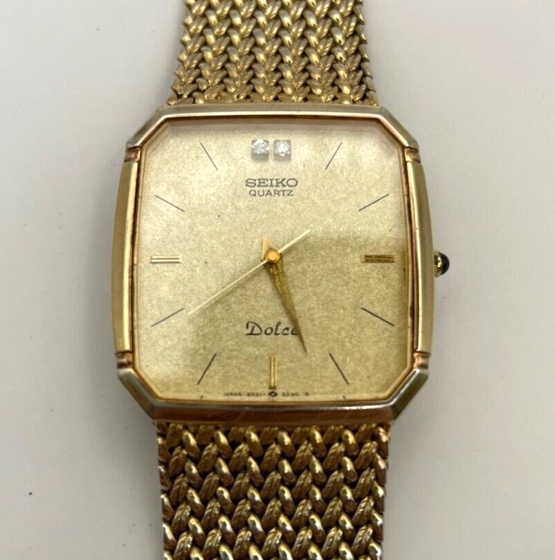 w055] Seiko Dolce Watch 9521-5210 2P diamond Mens Quartz