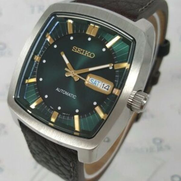 Seiko Recraft SNKP27 Men's 39mm x 42mm Green Dial S/Steel Automatic ...