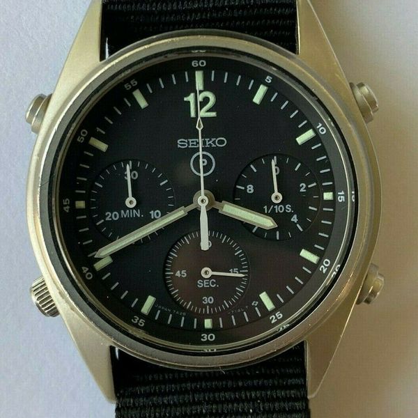 Vintage 1984 Seiko Mens Military RAF Pilots Chronograph Watch Gen 1 ...