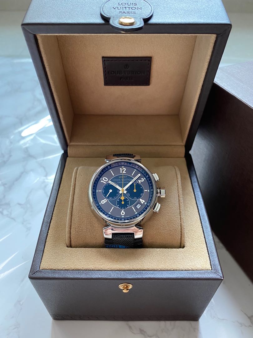 Louis Vuitton Tambour in Black LV277 Q114K El Primero Chronograph Men's  Watch