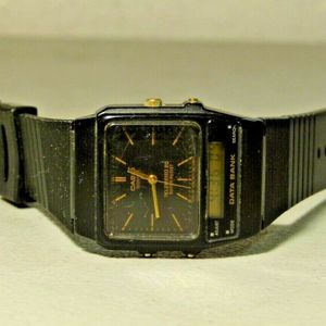MENS VINTAGE CASIO AB 10W DATA BANK TELEMEMO 20 ANA DIGI WATCH