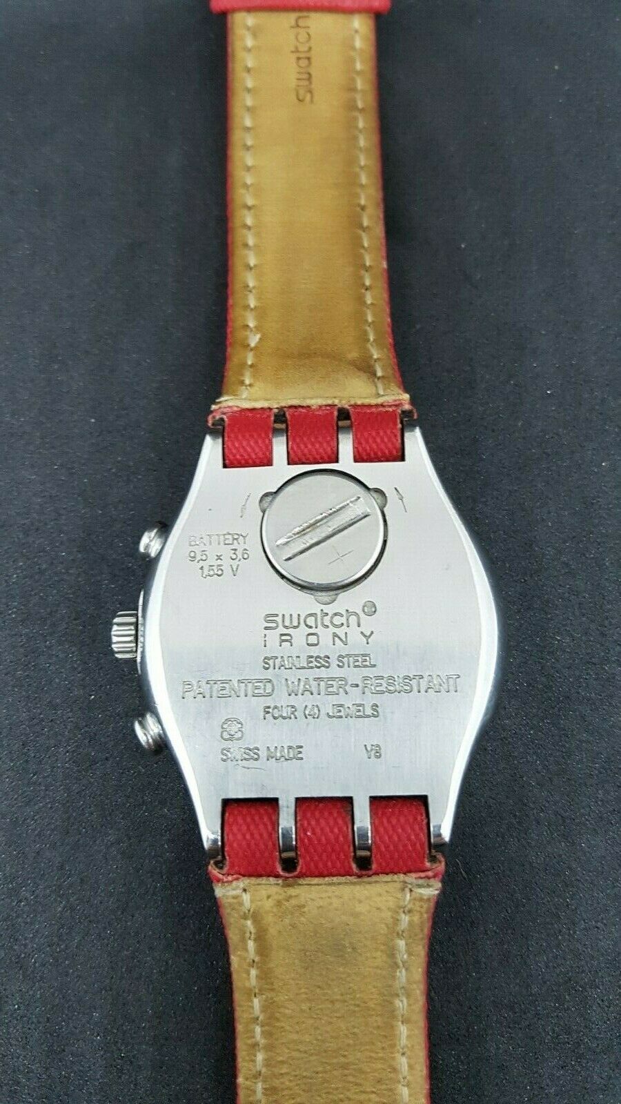 irony SWATCH IRONY CHRONO Chronograph YCS460 Endlessly Red Watch Box