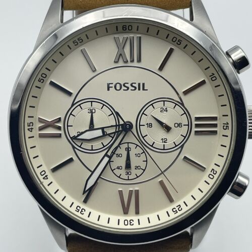 Men s Fossil BQ1129 Chronograph Large White 48mm Watch Roman