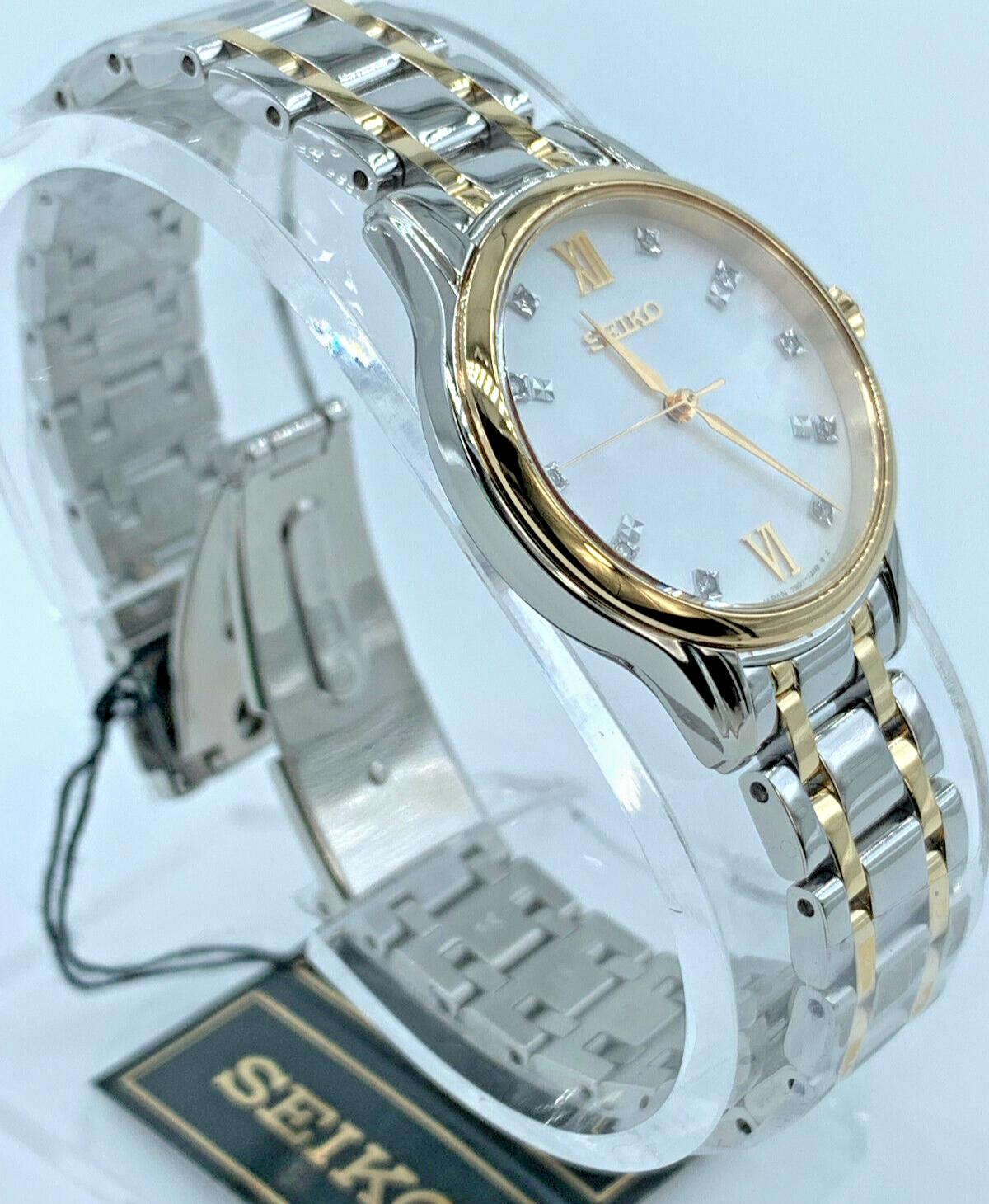 Seiko Women\'s Watch SRZ540 Quartz Mother of Pearl Dial Diamond 2-Tone Steel 29mm Seiko Quartz Diamond Mother of Pearl Dial Two-tone Ladies  main image 2
