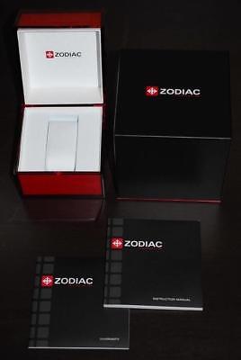 Men's Zodiac Chronograph watch - Leather Band - DIAMONDS - Silver
