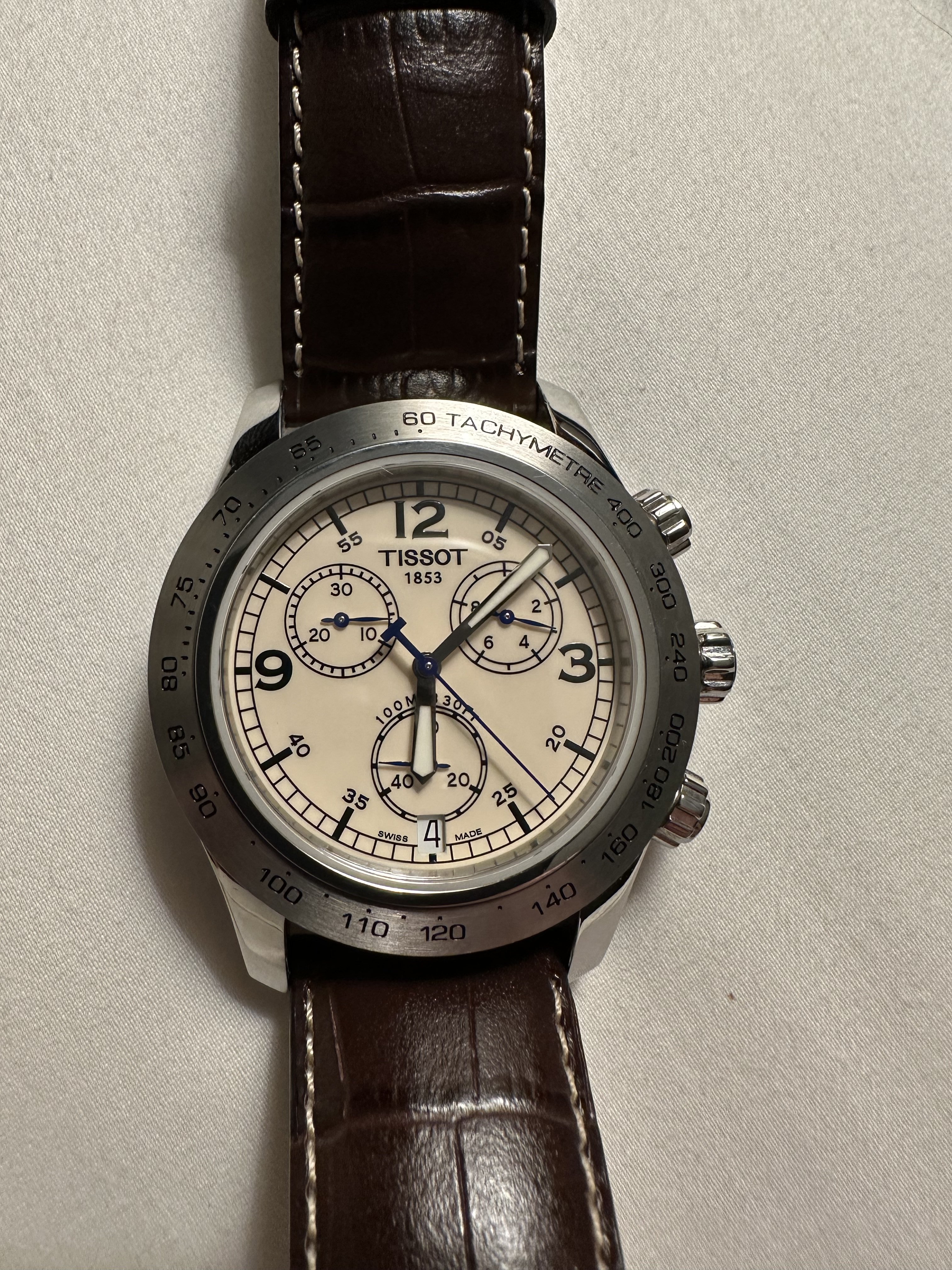 Tissot V8 Quartz Chronograph ivory dial T106.417.16.262.00 110