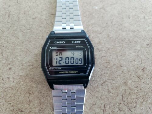 Rare 1984 Casio F-21W Module 400, Water Resist, Digital Men's