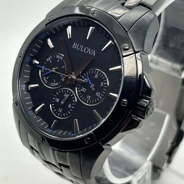 Bulova 98C121 Multifunction Classic Men's Watch All Black Stainless ...