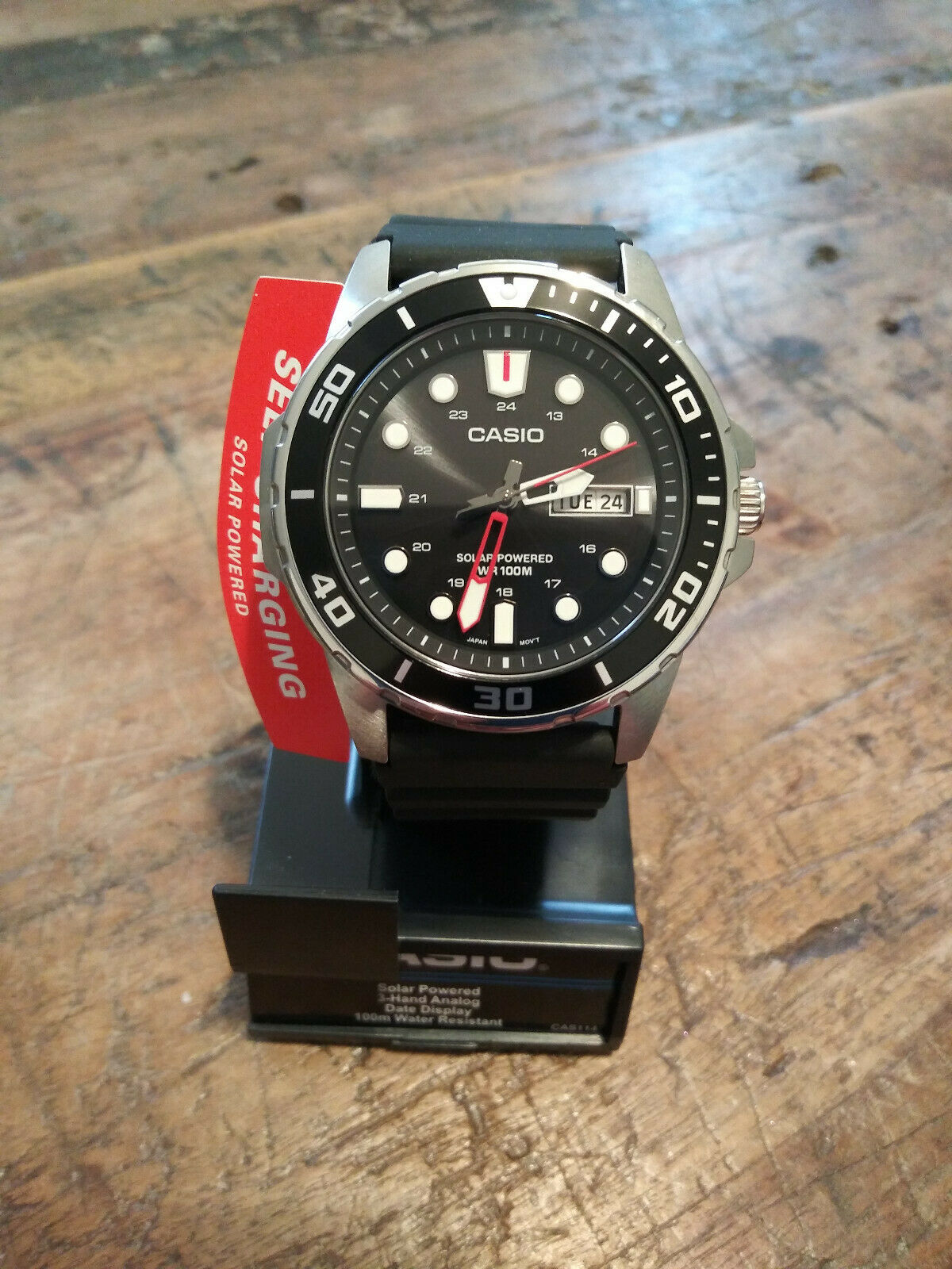 Casio MTP-S110 Solar Powered Stainless Steel 100M Diver Mens