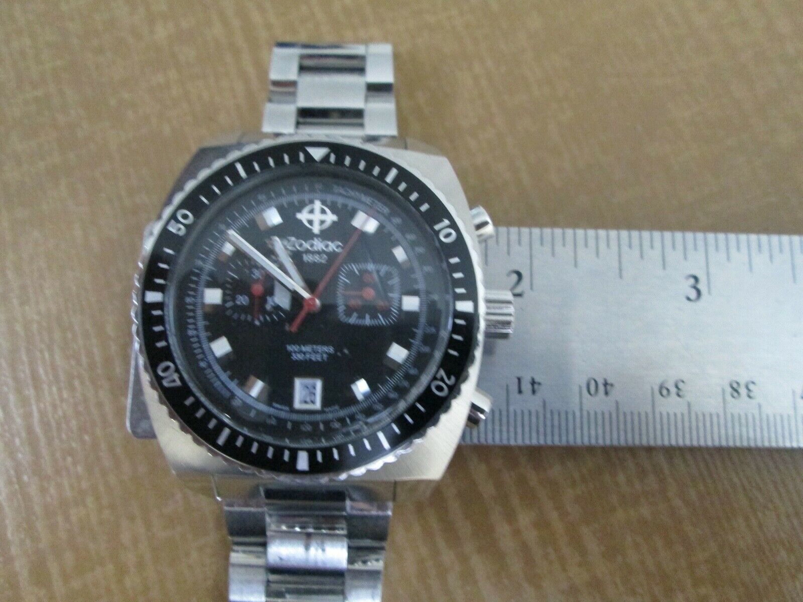 Vintage Mens Zodiac Seadragon Z02258 Chronograph Watch Sea Dragon