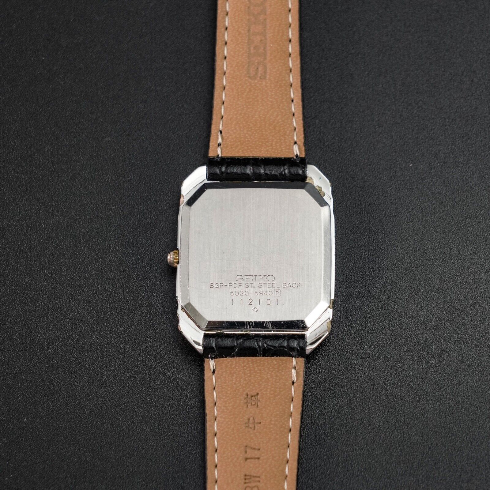 New Battery SEIKO DOLCE Vintage Men's Watch 6020-5940 Tank Octagon