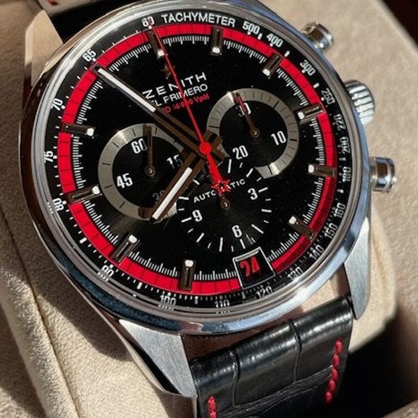 Zenith Red Ribbon Zenith El Primero 36000VPH Red Limited Edition Chronograph 1 of 500 New ...