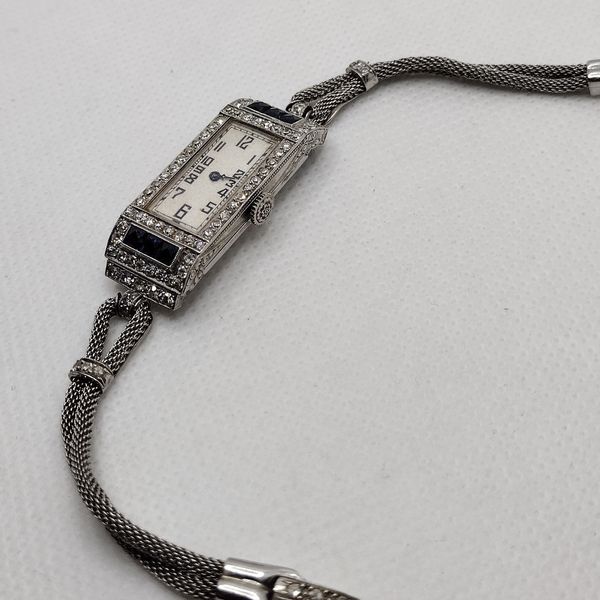 Audemars Piguet Art Deco Platinum Ladies Diamond Sapphire Watch 17J ...