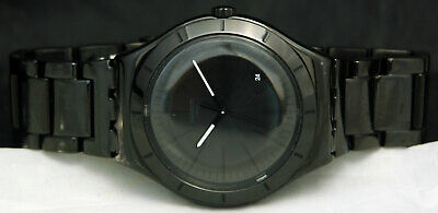 2017 NOIR INTENSE IRONY Swatch Watch BIG CLASSIC YWB404G Black PVD