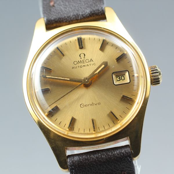 [Near Mint] Omega Geneve Cal.384 Gold Dial Automatic Ladies From Japan ...