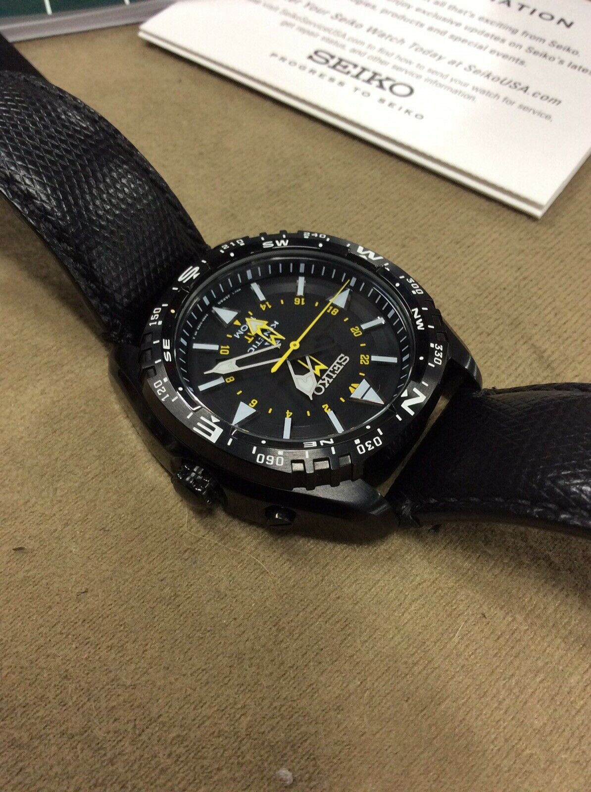 Seiko 5M85-0AE0 Prospex SUN057 Men's Kinetic Leather Band Black