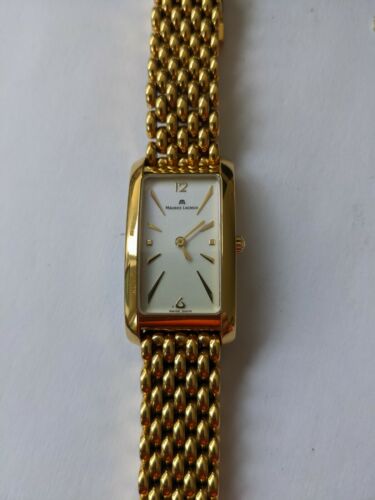 Ladies Maurice Lacroix Gold Plated Tank Quartz Watch 47812