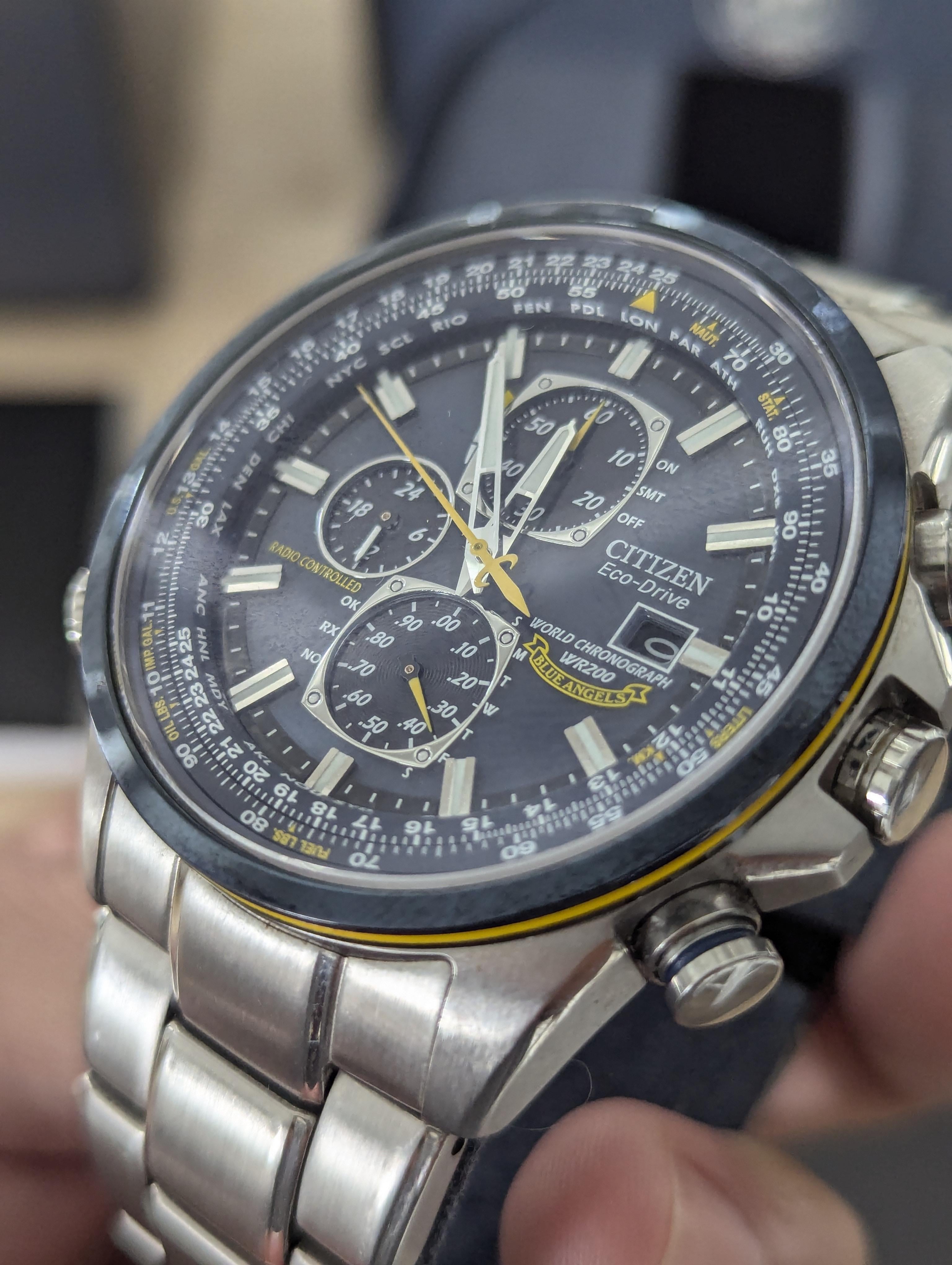 Citizen blue fashion angels world chronograph