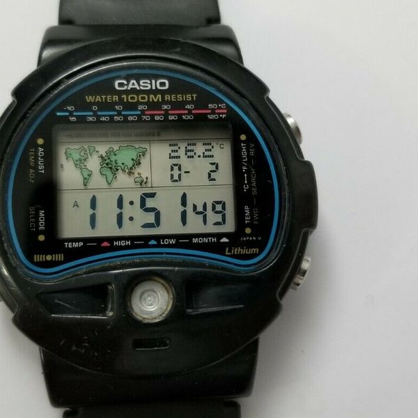 CASIO TS100 (815) THERMOMETER WORLD TIME ALARM VINTAGE WATCH RARE