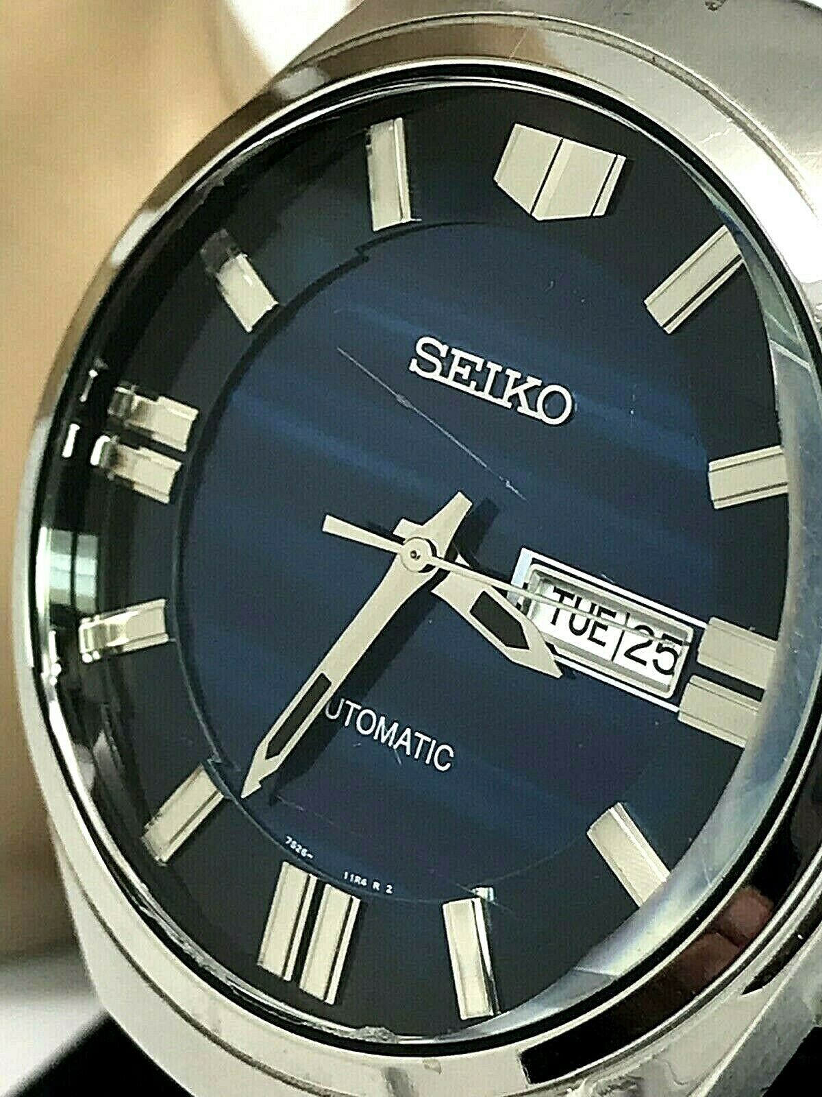 Seiko Men s Automatic SNKN03 Watch Stainless Steel Day Date Blue