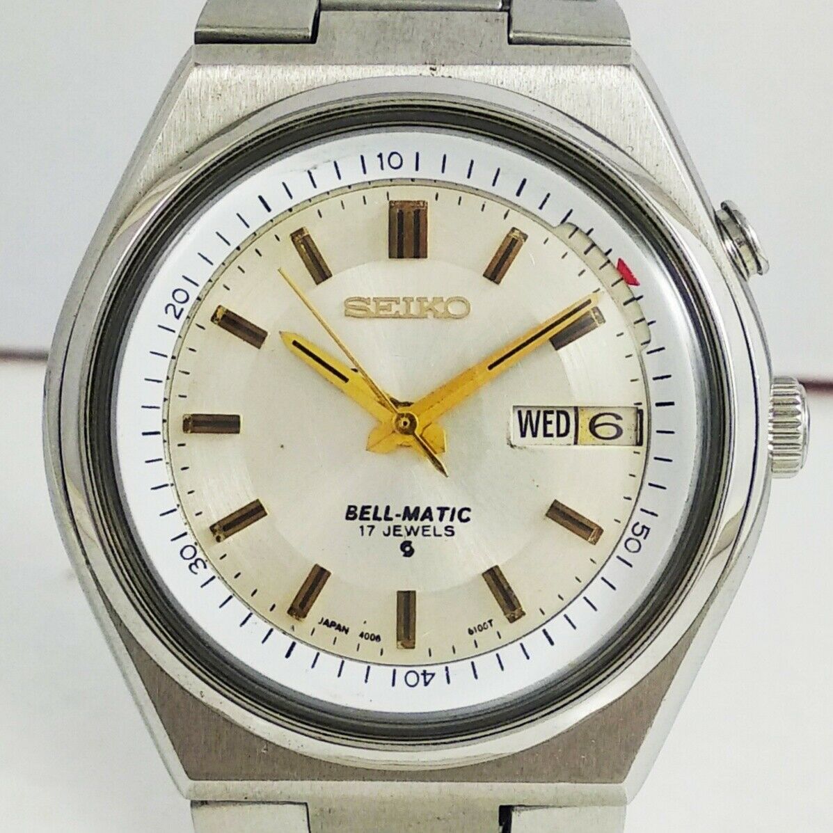 SEIKO BELL-MATIC AUTOMATIC 4006-6080 ALARM DAY AND DATE MEN VINTAGE WRIST  WATCH | WatchCharts