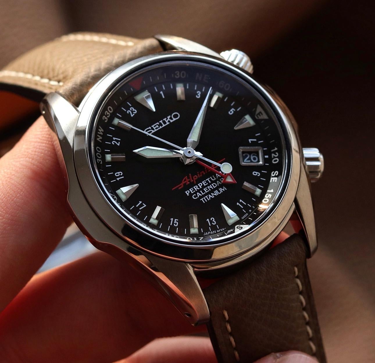 とも SEIKO パーペチュアルカレンダー GMT 稼働品 チタニウム SEIKO