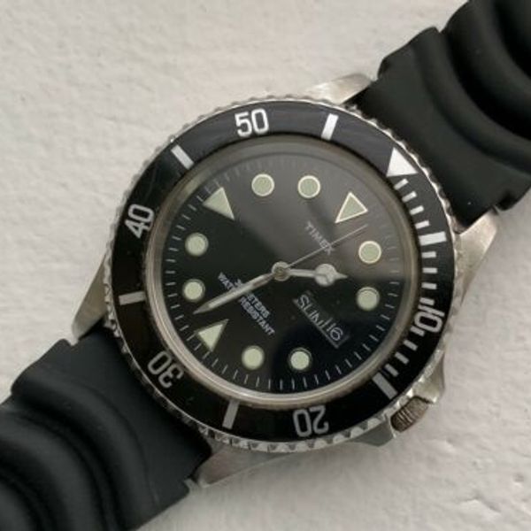 Timex Diver Submariner Day Date Vintage Timex Dive Watch Quartz |  WatchCharts