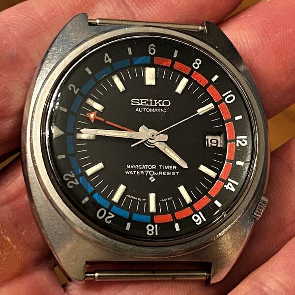 Vintage SEIKO Automatic NAVIGATOR TIMER GMT 6117-6419 Wrist Watch ...